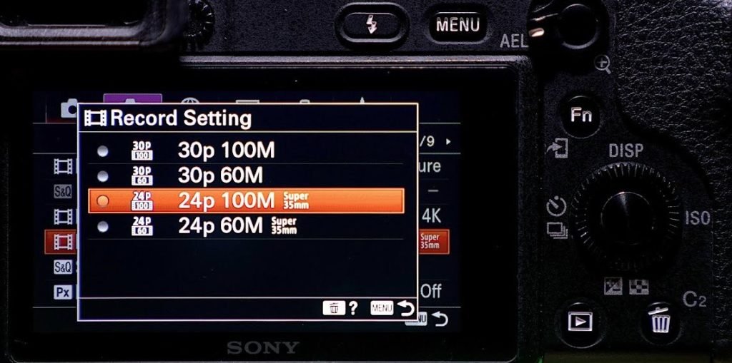 Setari video Sony A6400, 4K NTSC