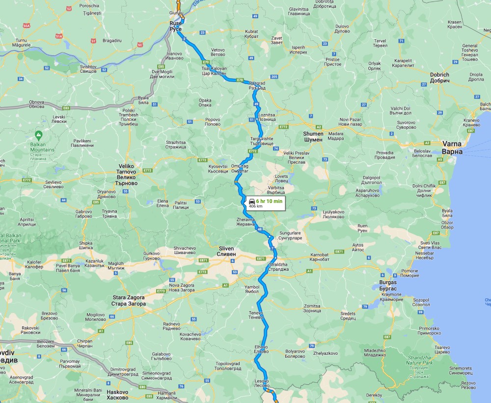 Traseu București-Turcia prin Bulgaria cu masina